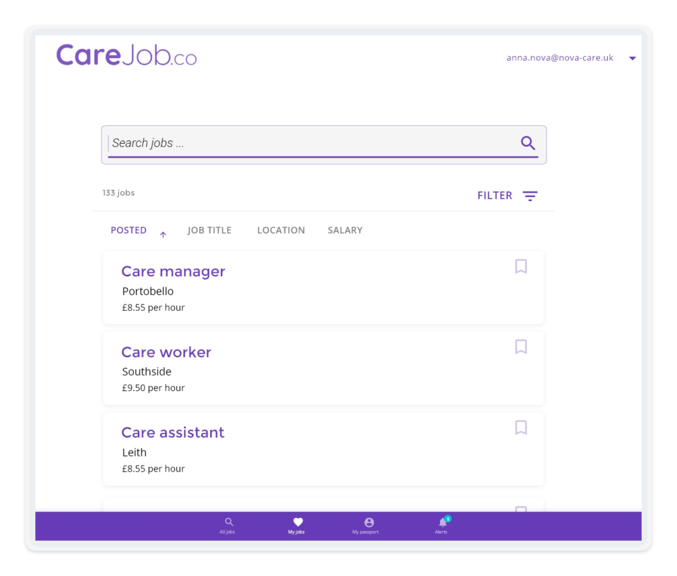 CareJob.co interface illustration